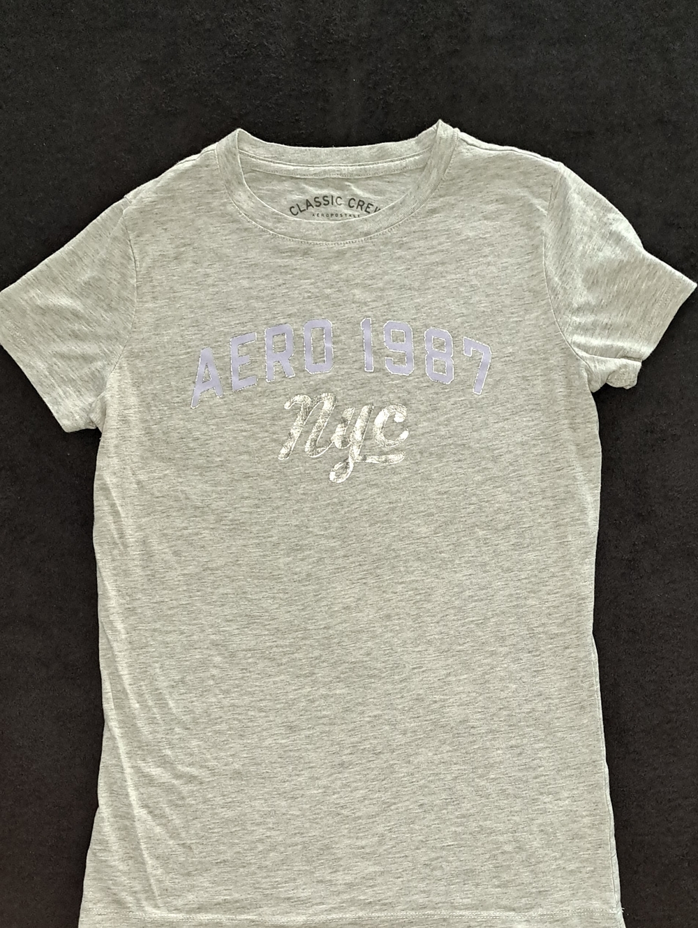Aeropostale Light Gray 'Aero 1987 NYC' Short Sleeve Tee